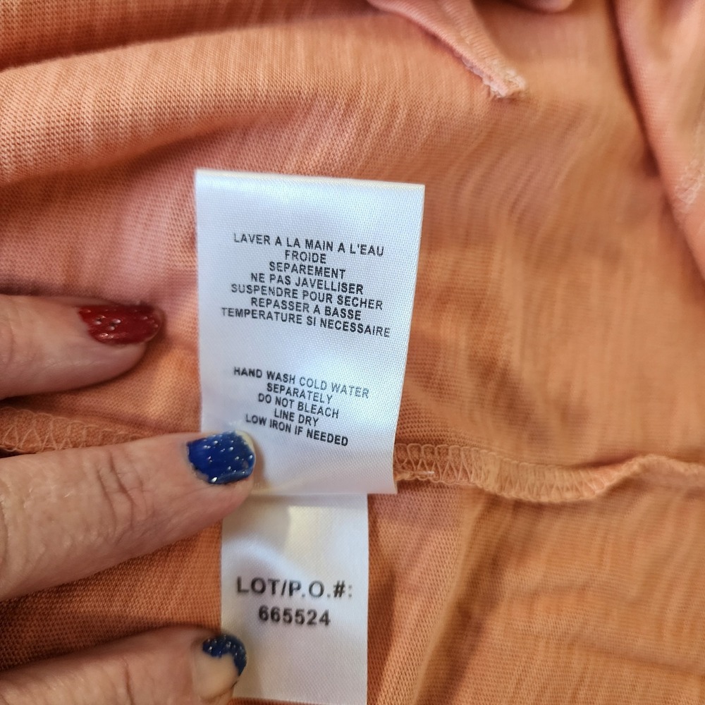 Tribal Women's Size Medium Adriana Top with Button Front Peach‎ Color - Picture 5 of 8